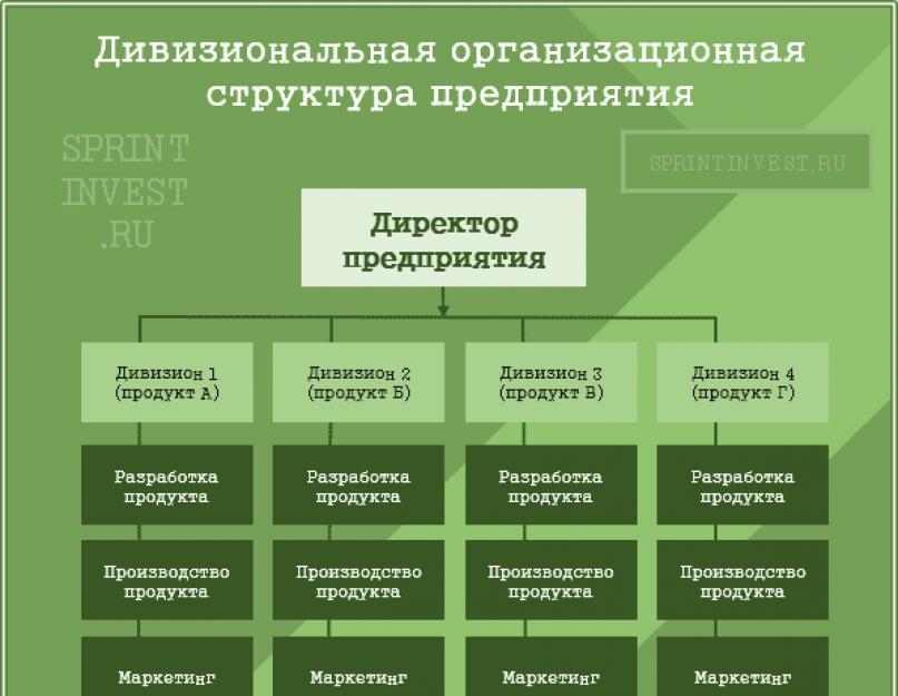 Главе организационной структуры. Основные виды структур управления